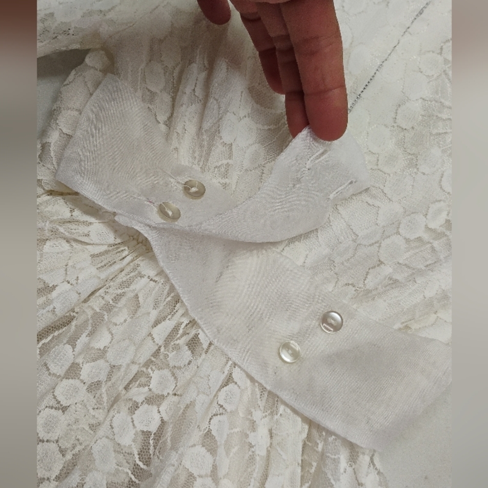 Laced Vintage Toddler Dress Sz 20" Chest Fit n Flare White Lined - Picture 10 of 16